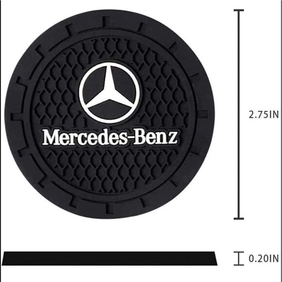 Mercedes Benz cup Coasters in black. Set of 2 NWT - Picture 7 of 10